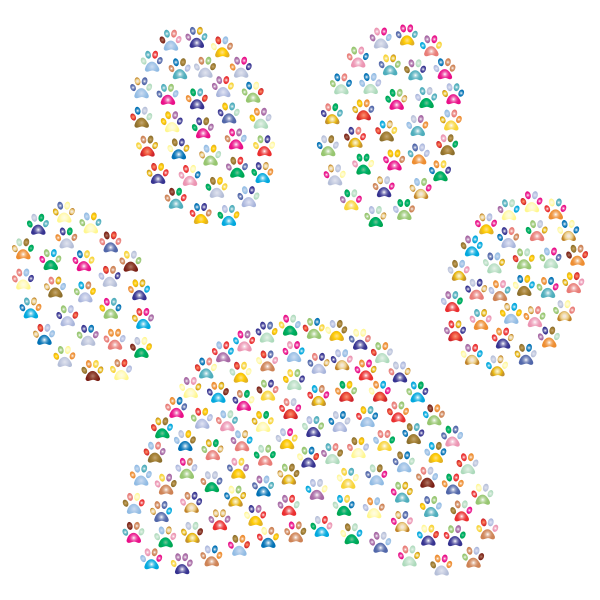 Paw Print Fractal Prismatic 2