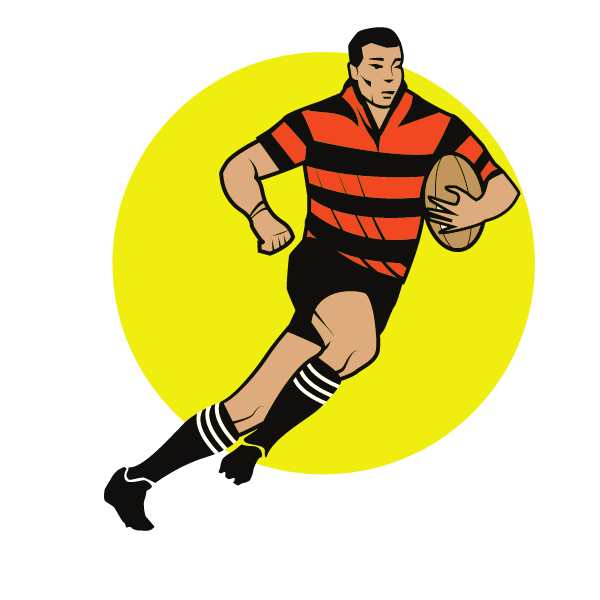 Rugby player in action