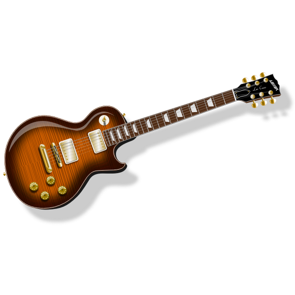 Classic rock guitar photorealistic vector clip art