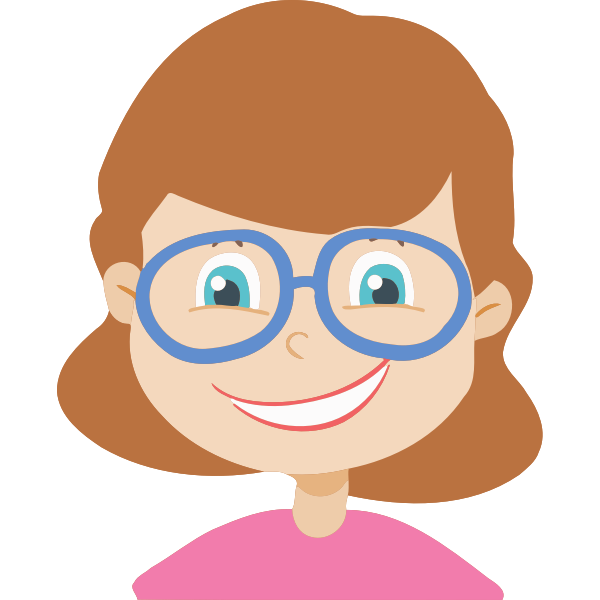 Smiling girl with eyeglassses