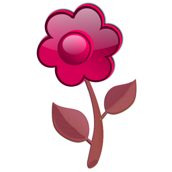 Gloss red flower on stem vector illustration