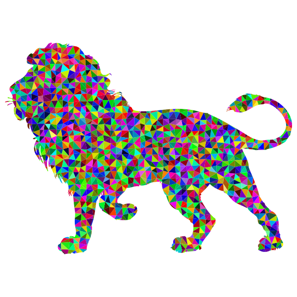 Prismatic Low Poly Lion