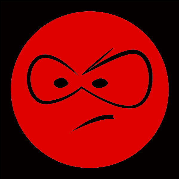 Angry red smiley