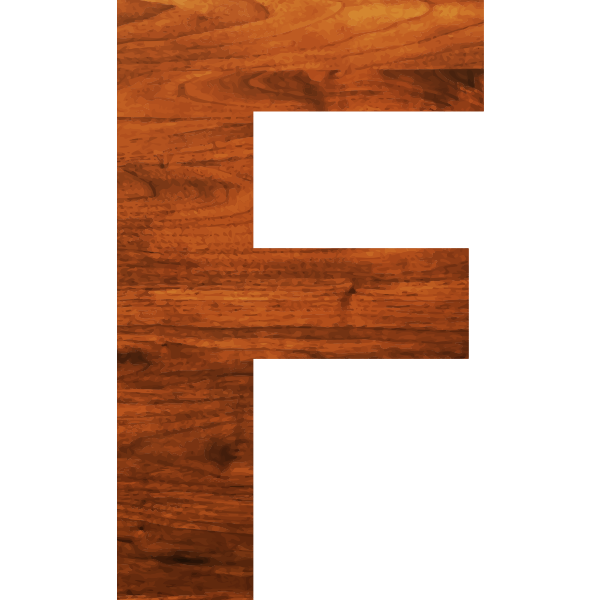 Wood texture alphabet F