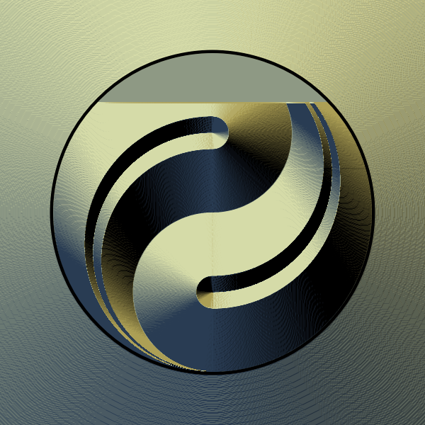 Ying yang sign in gold color vector graphics