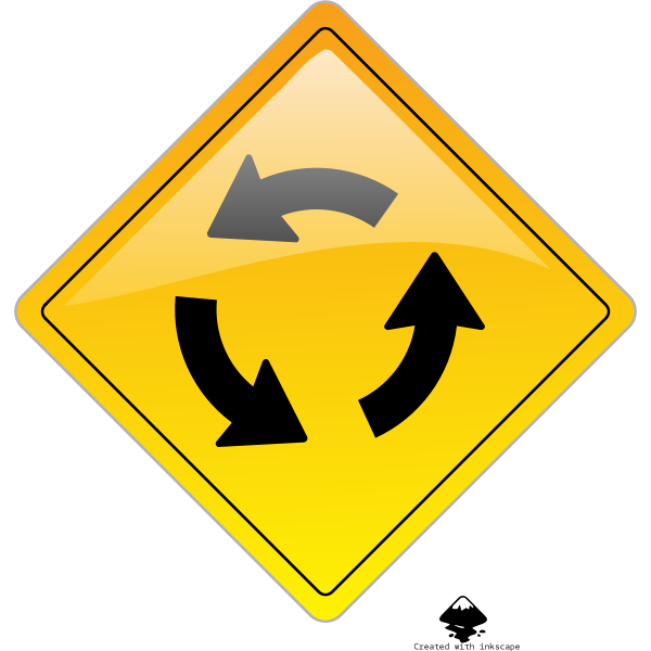 Circular intersection sign vector illustration