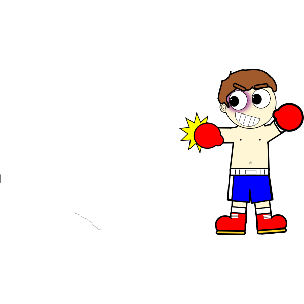 Cartoon boxer man vector drawing