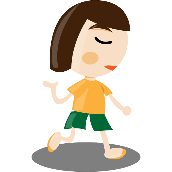 Vector graphics of little girl running