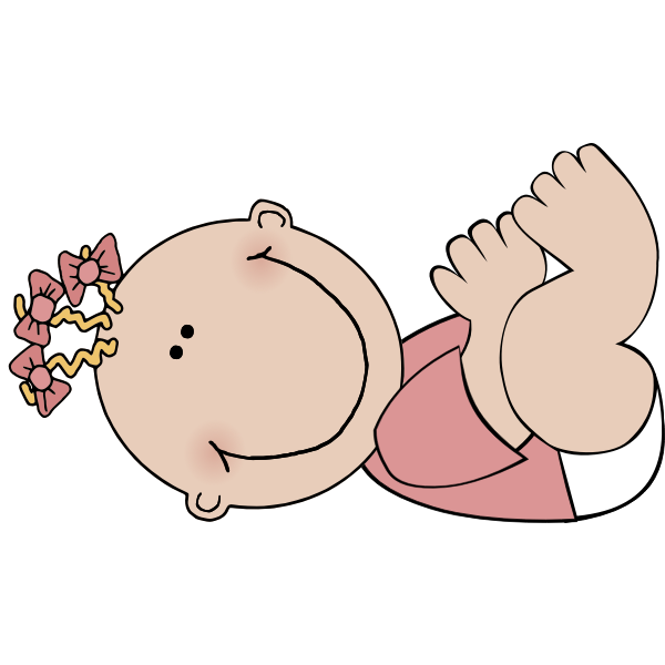 Vector image of a lying baby girl