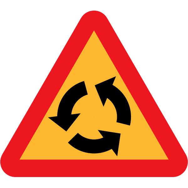 Roundabout traffic sign vector image