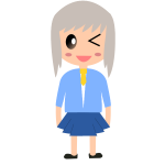 Cartoon girl with grey hair vector drawing