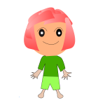 Girl in green clothes vector image