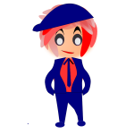 Vector clip art of red haired boy in suit