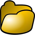 Vector image of shiny yellow filing folder web icon