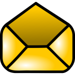 Vector drawing of shiny yellow opened mail web icon