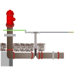 Water hydrant technical drawing