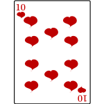 Ten of hearts playing card vector clip art