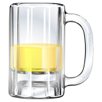 Vector image of half-full beer mug