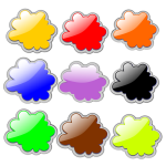 Colorful clouds set vector illustration