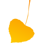 Yellow autumn leaf vector drawing