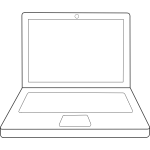 Laptop computer line art vector clip art