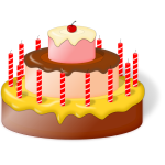 Image of birthday cake with cherry on top