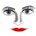 Lady face zoomed in vector graphics