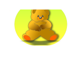 Vector drawing of teddy bear in green circle