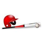 Baseball bat, ball and cap vector clip art