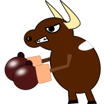 Fighting cow vector graphics