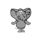 Cartoon gray elephant