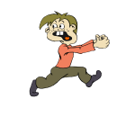 Vector graphics of runaway boy