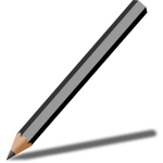 Graphite pencil with shadow vector illustration