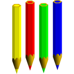 Four coloring pencils