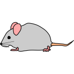 Vector drawing of mouse with pink ears