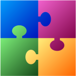 Jigsaw puzzle in different colors