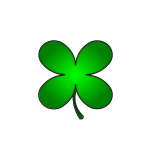 Green four-leaf clover vector image