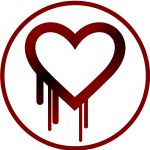 Vector clip art of heart bleed patch in circle