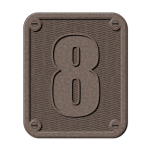 Vector drawing of metal number eight