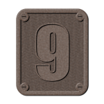 Metal number nine clip art