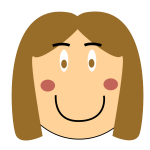 Cartoon smiling girl head vector image