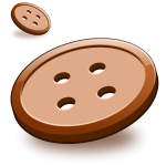 Vector image of two brown sewing buttons