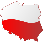 Map of Poland with flag over it vector image