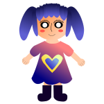 Girl in heart dress