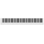 The keyboard of a standard 88-key piano