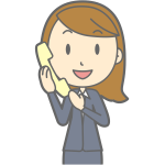 Female using telephone vector image