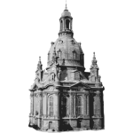 Dresden church in black and white