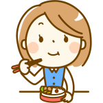 Woman eating bento