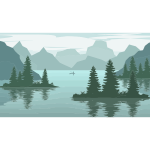 Digital landscape vector illustration