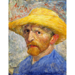 Van Gogh Self Portrait With Straw Hat 1887